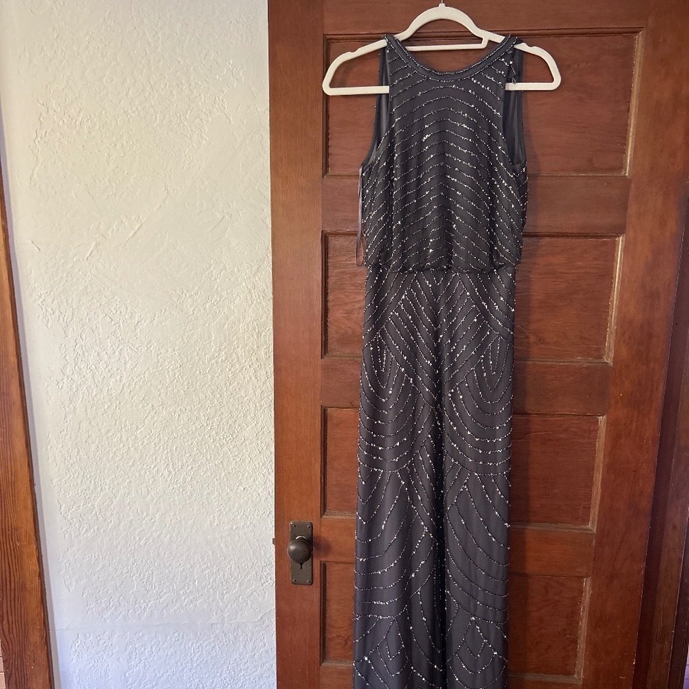 Bhldn Adrianna papel beaded grey gown size 2